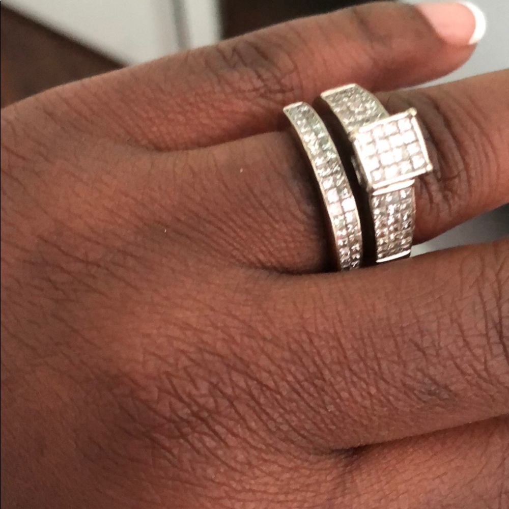 2ct princess cut invisible setting wedding rings
